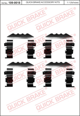 Комплект монтажный тормозных колодок QUICK BRAKE 109-0018