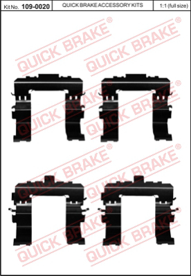 Комплектующие колодок дискового тормоза QUICK BRAKE 109-0020