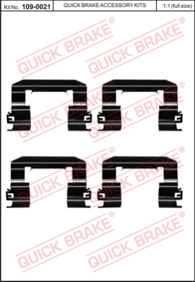 Комплектующие колодок дискового тормоза QUICK BRAKE 109-0021