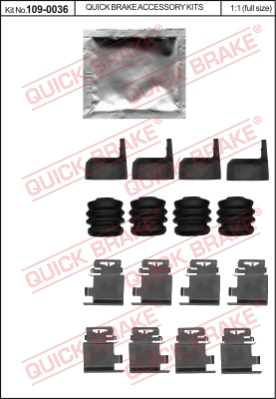 Комплектующие колодок дискового тормоза QUICK BRAKE 109-0036