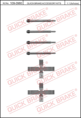 Комплектующие колодок дискового тормоза QUICK BRAKE 109-0980