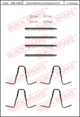 Комплектующие колодок дискового тормоза QUICK BRAKE 109-1005