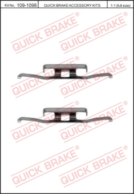 Комплект монтажный тормозных колодок QUICK BRAKE 109-1098