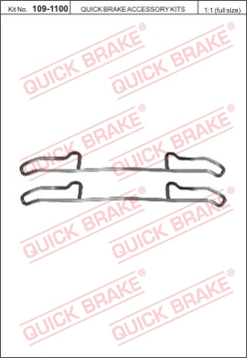 Комплектующие колодок дискового тормоза QUICK BRAKE 109-1100