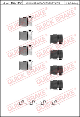 Комплектующие колодок дискового тормоза QUICK BRAKE 109-1133