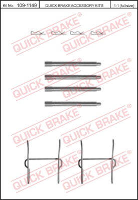 Комплектующие колодок дискового тормоза QUICK BRAKE 109-1149