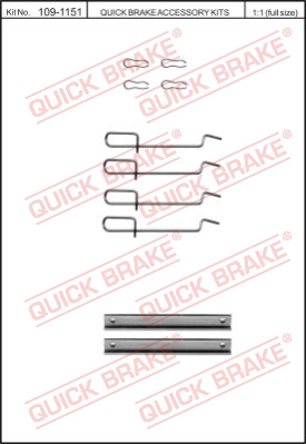 Комплектующие колодок дискового тормоза QUICK BRAKE 109-1151