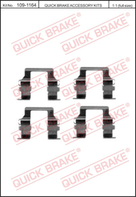 Комплектующие колодок дискового тормоза QUICK BRAKE 109-1164