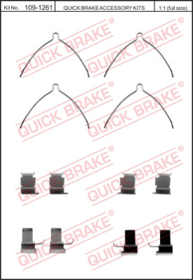 Комплектующие колодок дискового тормоза QUICK BRAKE 109-1261