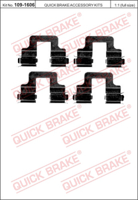 Комплектующие колодок дискового тормоза QUICK BRAKE 109-1606