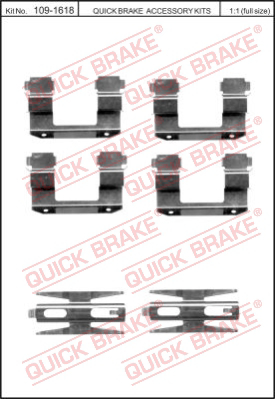 Комплектующие колодок дискового тормоза QUICK BRAKE 109-1618