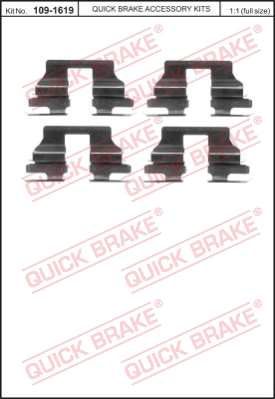 Комплектующие колодок дискового тормоза QUICK BRAKE 109-1619
