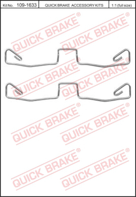 Комплектующие колодок дискового тормоза QUICK BRAKE 109-1633