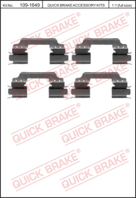 Комплектующие колодок дискового тормоза QUICK BRAKE 109-1649