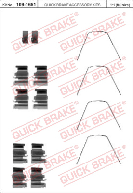 Комплектующие колодок дискового тормоза QUICK BRAKE 109-1651