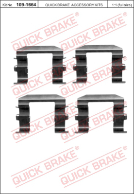 Комплектующие колодок дискового тормоза QUICK BRAKE 109-1664