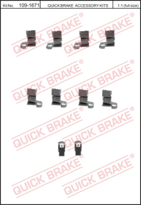 Комплектующие колодок дискового тормоза QUICK BRAKE 109-1671