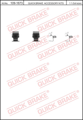 Комплектующие колодок дискового тормоза QUICK BRAKE 109-1673