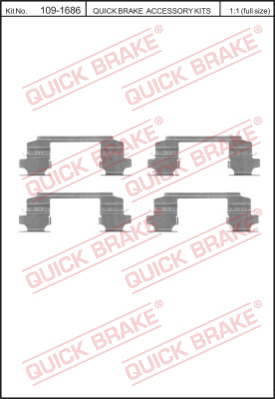 Комплектующие колодок дискового тормоза QUICK BRAKE 109-1686