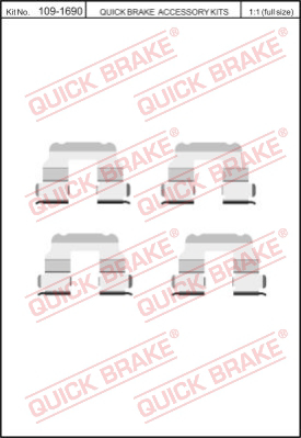 Комплектующие колодок дискового тормоза QUICK BRAKE 109-1690