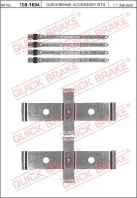 Комплектующие колодок дискового тормоза QUICK BRAKE 109-1694