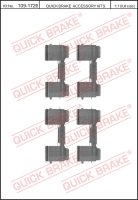 Комплектующие колодок дискового тормоза QUICK BRAKE 109-1726