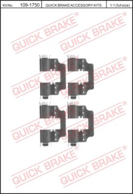Комплектующие колодок дискового тормоза QUICK BRAKE 109-1750