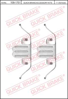 Комплектующие колодок дискового тормоза QUICK BRAKE 109-1751