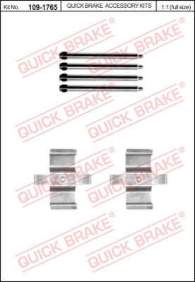 Комплектующие колодок дискового тормоза QUICK BRAKE 109-1765