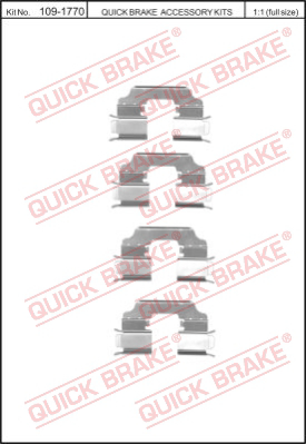 Комплектующие колодок дискового тормоза QUICK BRAKE 109-1770