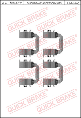 Комплектующие колодок дискового тормоза QUICK BRAKE 109-1782