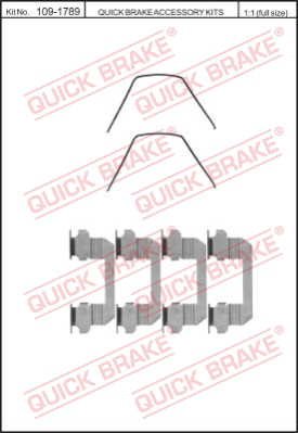 Комплектующие колодок дискового тормоза QUICK BRAKE 109-1789