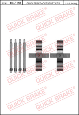 Комплектующие колодок дискового тормоза QUICK BRAKE 109-1794