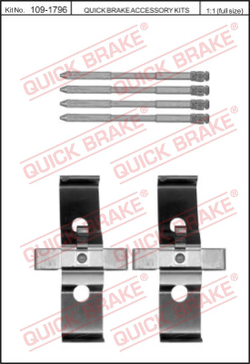 Комплектующие колодок дискового тормоза QUICK BRAKE 109-1796