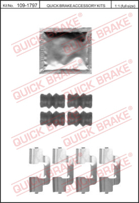 Комплектующие колодок дискового тормоза QUICK BRAKE 109-1797