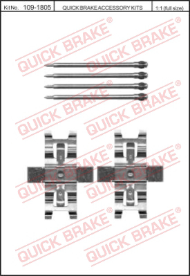 Комплектующие колодок дискового тормоза QUICK BRAKE 109-1805