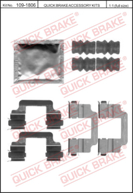Комплектующие колодок дискового тормоза QUICK BRAKE 109-1806