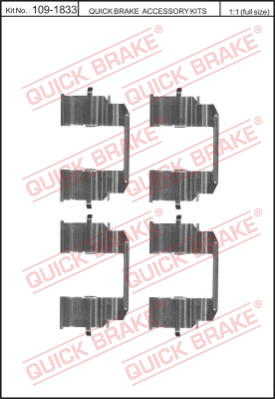 Комплектующие колодок дискового тормоза QUICK BRAKE 109-1833