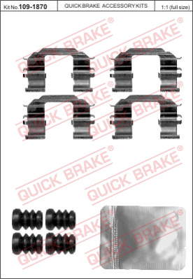 Комплект монтажный тормозных колодок QUICK BRAKE 109-1870