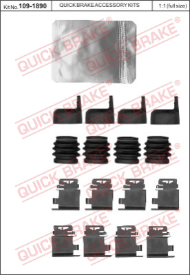 Комплектующие колодок дискового тормоза QUICK BRAKE 109-1890