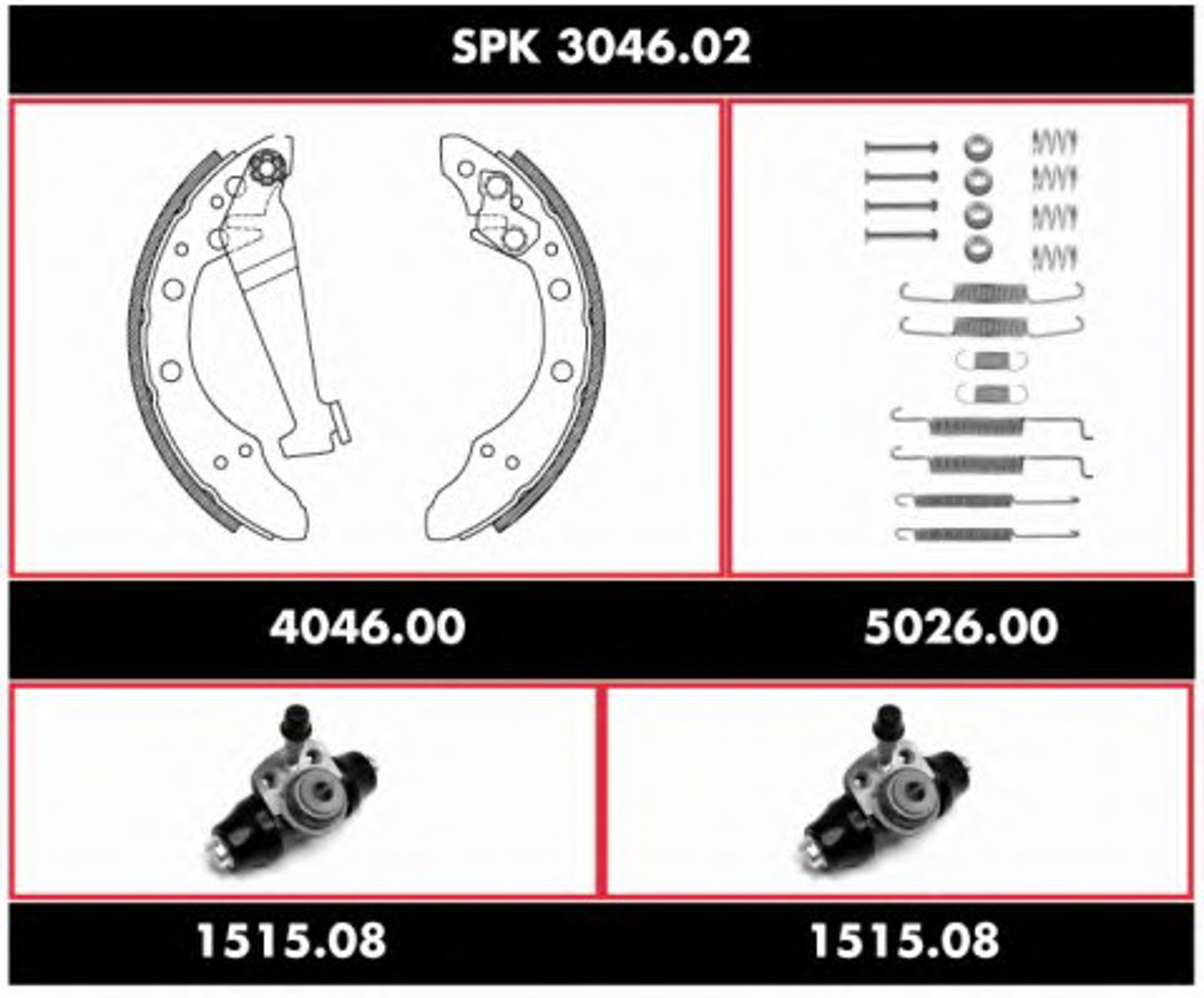 Комплект тормозов барабанный тормозной механизм REMSA SPK 3046.02