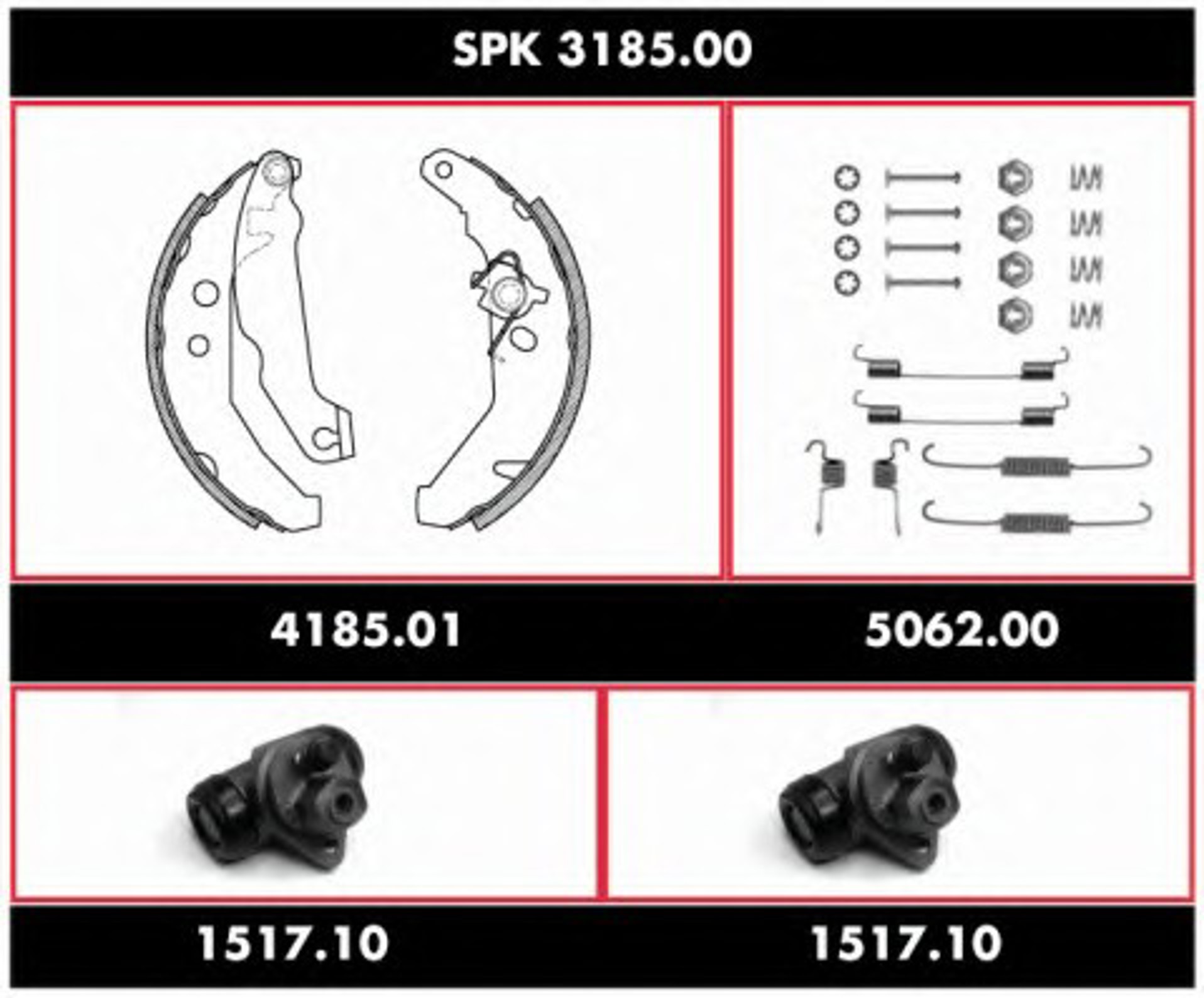 Комплект тормозов барабанный тормозной механизм REMSA SPK 3185.00