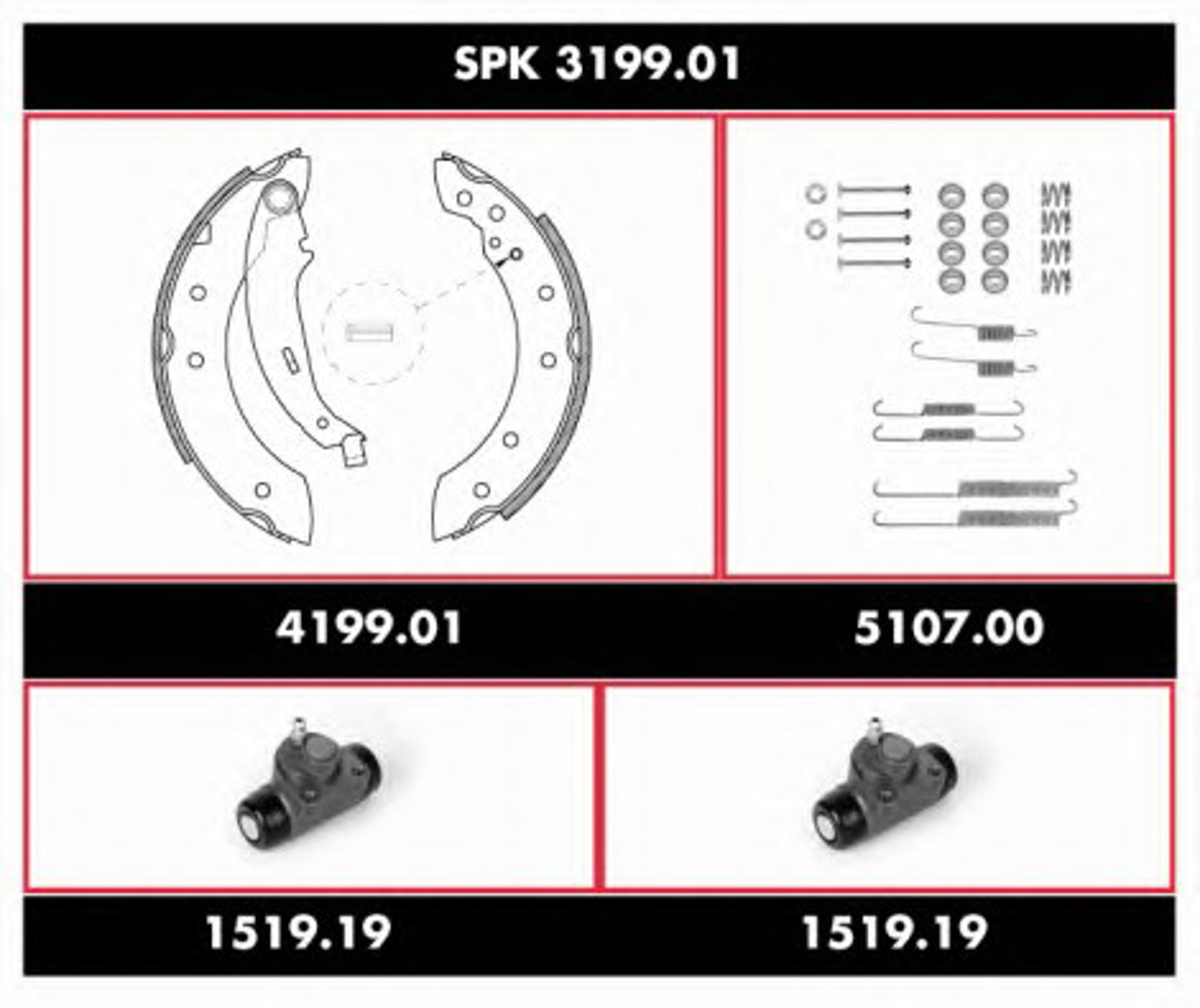 Комплект тормозов барабанный тормозной механизм REMSA SPK 3199.01
