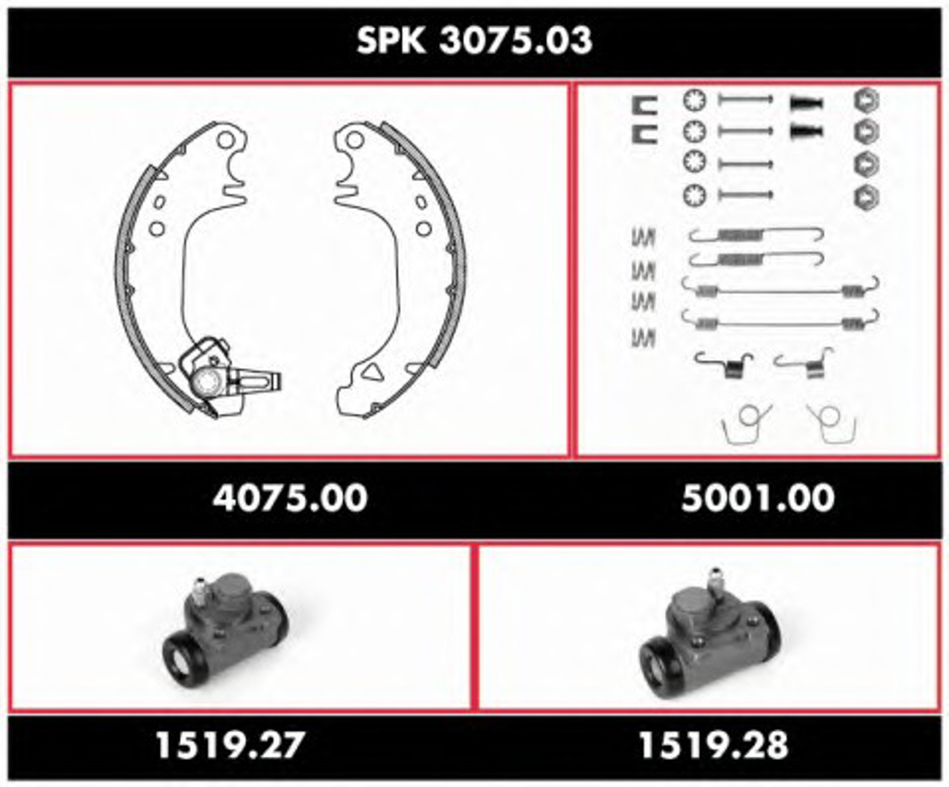 Комплект тормозов барабанный тормозной механизм ROADHOUSE SPK 3075.03