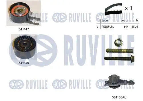 Ремкомплект грм /с помпой/ RUVILLE 5500521