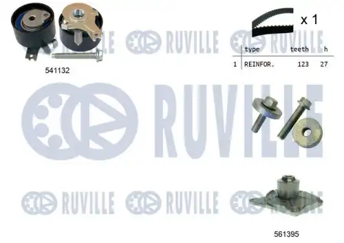 Ремкомплект грм /с помпой/ RUVILLE 5500552