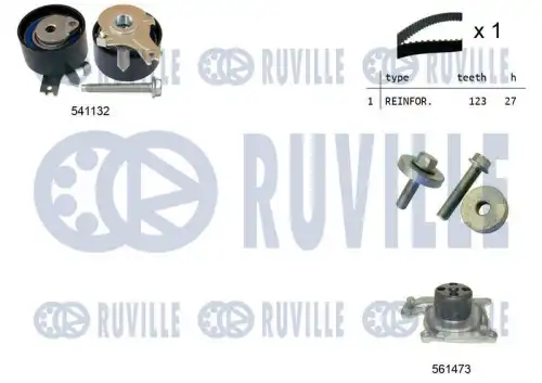 Ремкомплект грм /с помпой/ RUVILLE 5500553