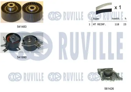 Ремкомплект грм /с помпой/ RUVILLE 5502801
