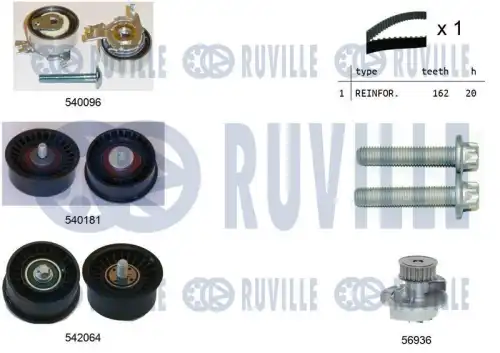 Ремкомплект грм /с помпой/ RUVILLE 5503173