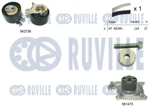 Ремкомплект грм /с помпой/ RUVILLE 5503781